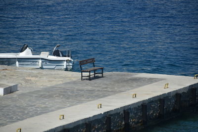 High angle view of sea against sky