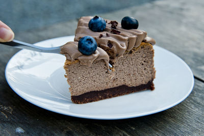 Close-up of dessert in plate on table