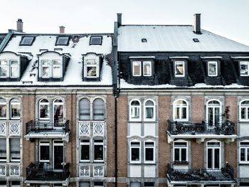 Low angle view of residential building against sky