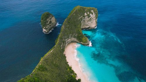 High angle view of sea against sky