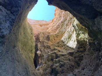 Rock formation on land against sky