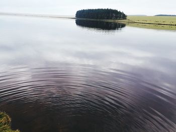 Reflection of sky on lake