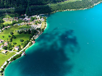 High angle view of swimming pool