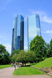 Panoramic view of modern buildings against sky