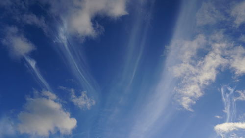 Low angle view of vapor trail in sky