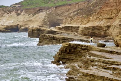 Scenic view of rocky beach