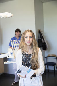 Young girl at dentists office