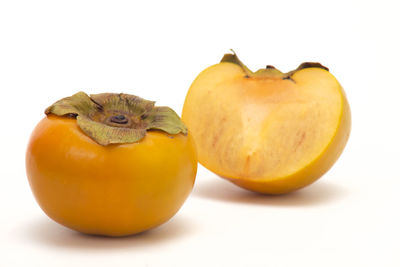 Close-up of apple against white background