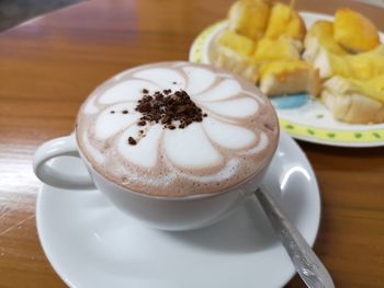 Close-up of coffee on table