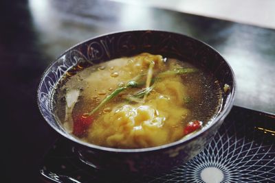 Close-up of soup in bowl