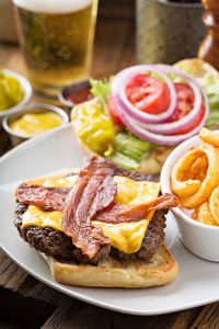 Close-up of food in plate on table