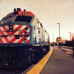 Railroad track at night