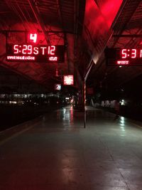 View of empty underground walkway