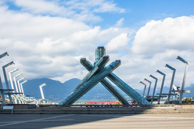 Olympic cauldron torch at jack poole plaza in vancouver, coal harbour. 