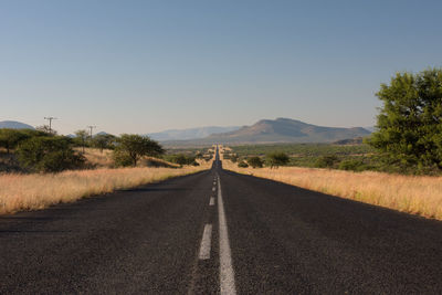 Road amidst landscape against clear sky