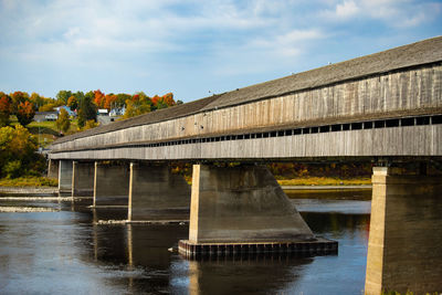 Bridge over river against sky