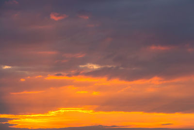 Low angle view of orange sky