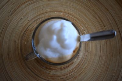 High angle view of ice cream in container