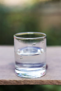 Close-up of water on table