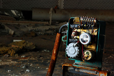 Close-up of telephone booth