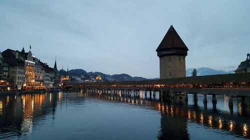 River by built structure against sky