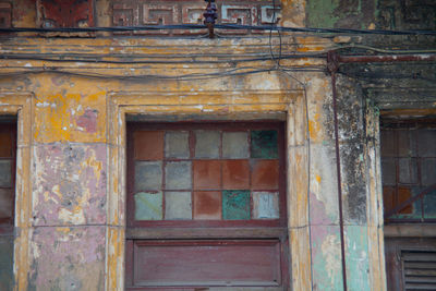 Close-up of abandoned building