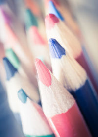 Close-up of colored pencils