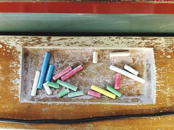 Close-up of multi colored pencils