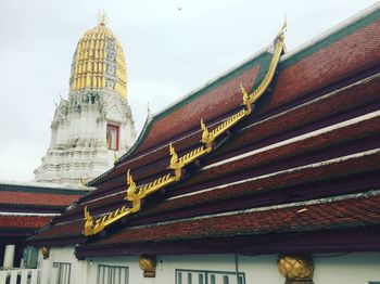 Low angle view of temple building against sky