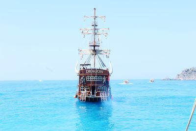 View of sea against clear sky