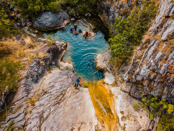 High angle view of beach