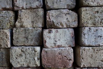Stack of bricks at construction site