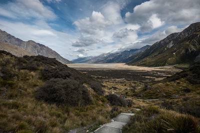 Scenic view of mountains against sky