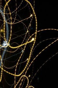 Close-up of light trails at night