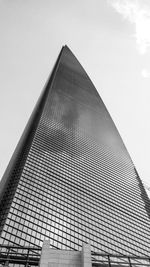 Low angle view of modern building against clear sky