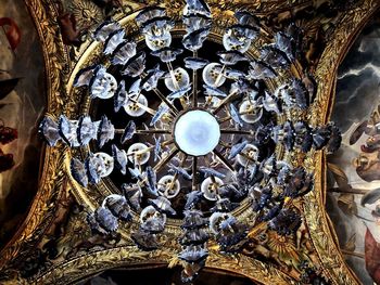 Low angle view of chandelier