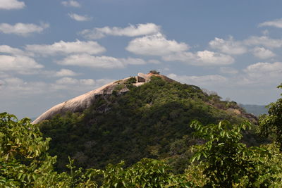 Low angle view of mountain against sky