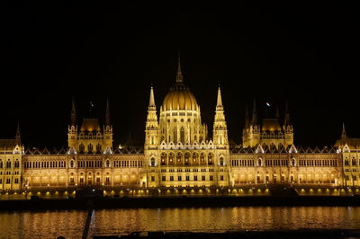 Illuminated city at night