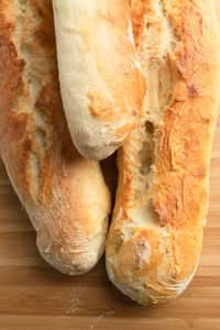 High angle view of bread on table