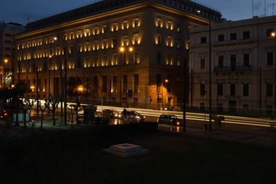 Illuminated city at night