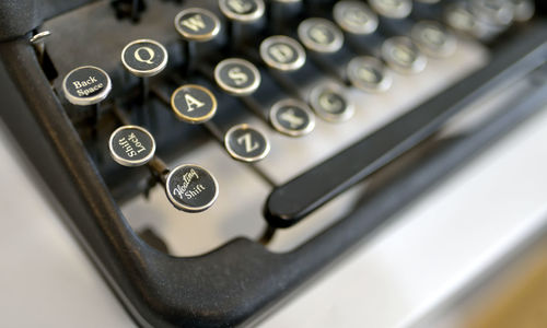 Close-up of typewriter