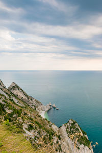 High angle view of sea against sky