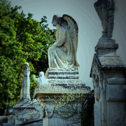 Low angle view of statue