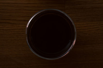 High angle view of coffee on table