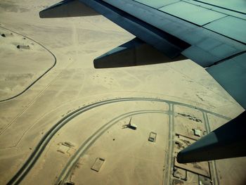 Aerial view of cropped airplane