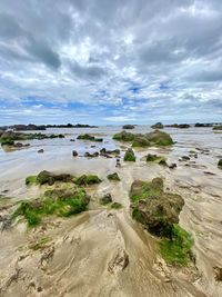 Scenic view of beach against sky