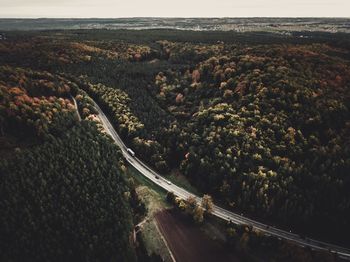 High angle view of road passing through landscape