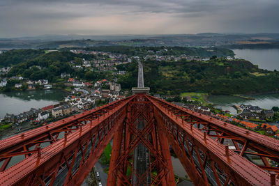 Panoramic view of bridge over river against sky