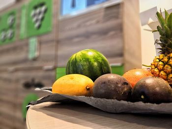 Close-up of apple on table