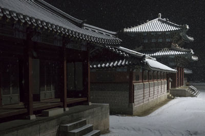 House roof of building during winter